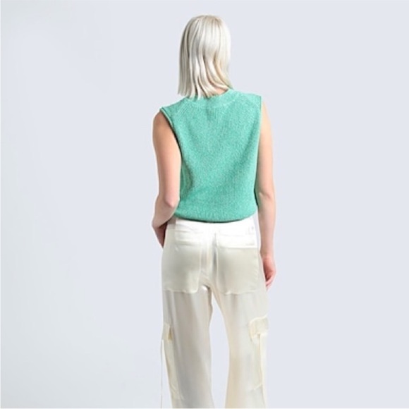 COS Green Marled Knit V Neck Pullover Sweater Vest Light Academia S - Picture 4 of 12